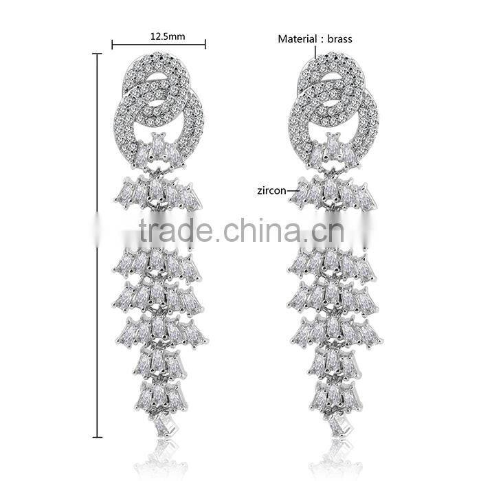 New Product Women Silver Crystal Boho Earrings