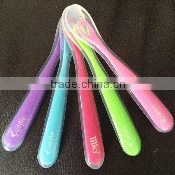 Customized Best-Selling cute silicone baby feeding spoon