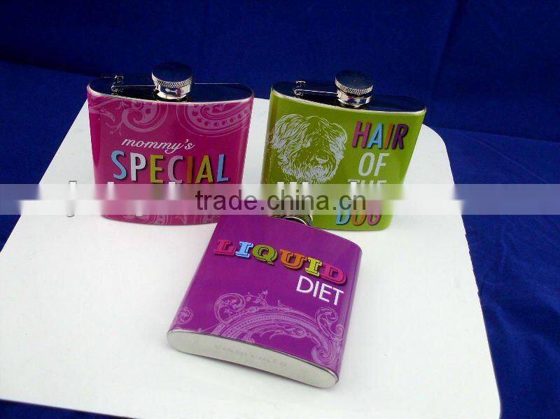 6oz whiskey hip flask stainless steel