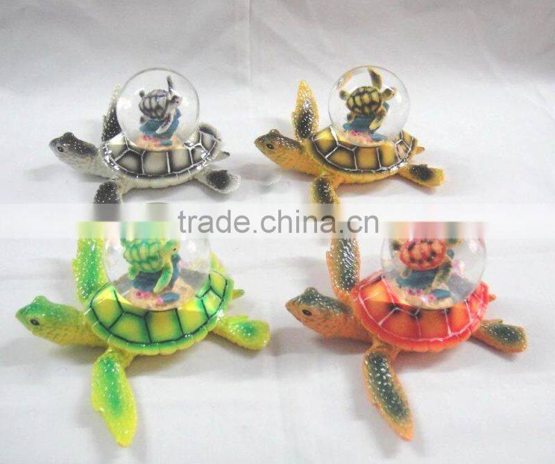 45mm snow globe with turtle in different colors