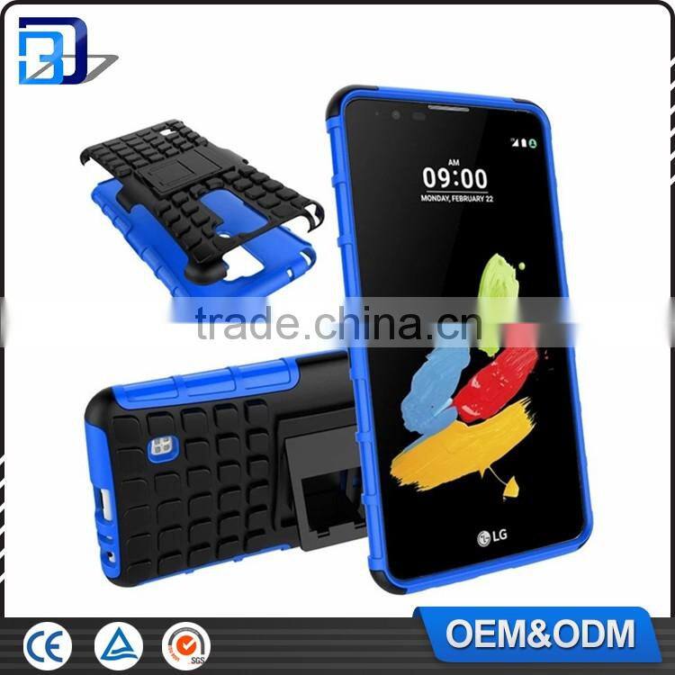 Top selling products TPU+PC 2 in 1 Shockproof Hybrid Kickstand Armor Case For LG Stylus 2 Cellphone Cover Case