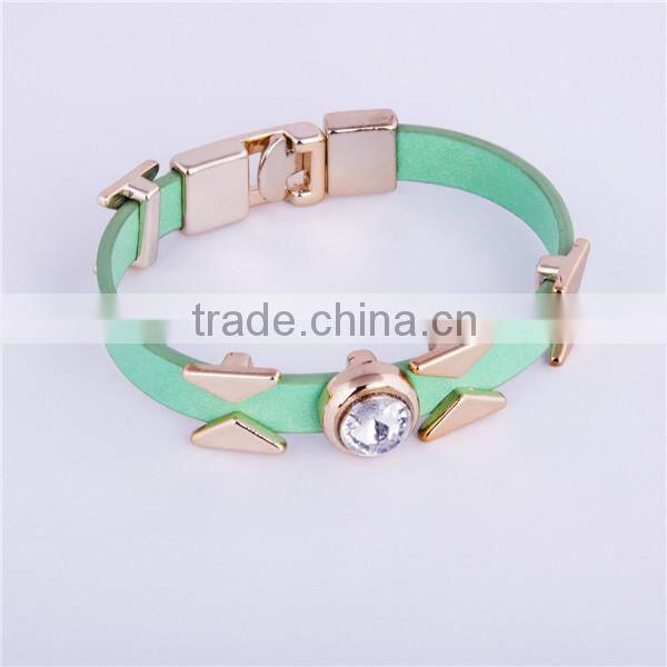 2016 Personalized Light Green Alibaba Leather Bracelets