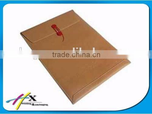 Guangzhou kraft paper envelope with button and string closure