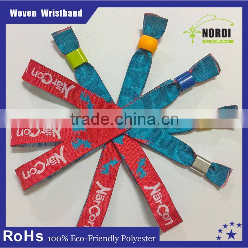 Promotional custom woven security wristbands for events