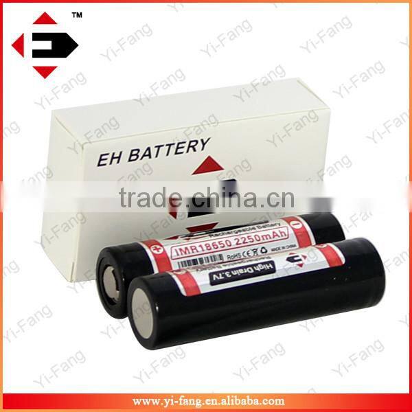 Newest High Drain IMR EFAN 18650 2250mAh 3.7V battery flat top(1pc) for e-cigs