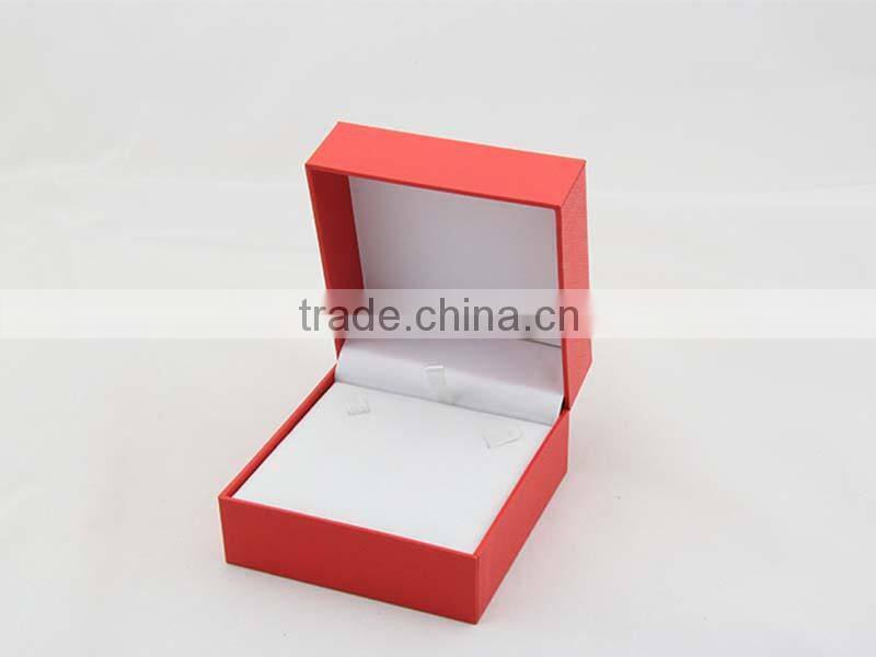 High end hinge open and closed red paper jewellry packaging gift box for necklace bangle ring