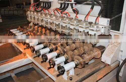 multi spindles3D engraving table legs and stair handrail buddha 4 axis rotary wood carving cnc router cylinder engraving machine