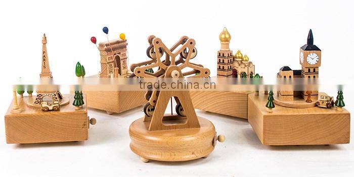 London's Big Ben Moving Wooden Nature Gift Musical Box