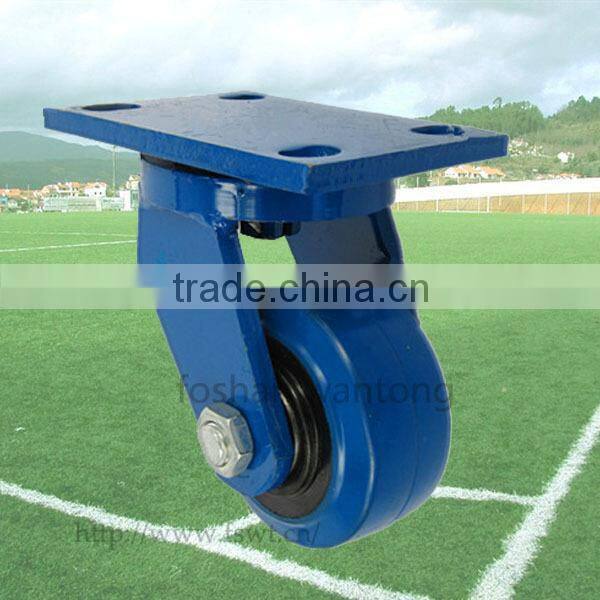 4 Inch Blue Bracket Industrial Swivel Rubber Caster Wheel