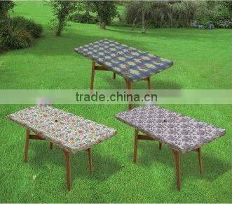 Outdoor Picnic Umbrella Table Cover with Zipper and Elastic Edging