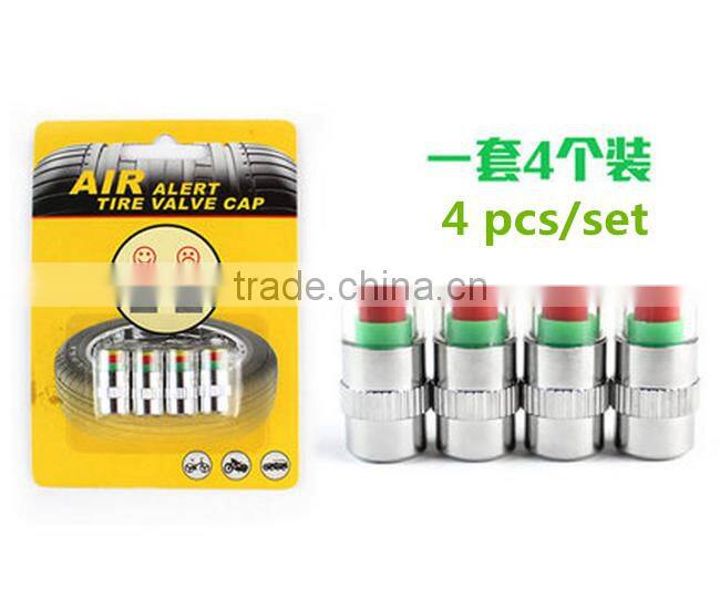 4pcs/pack Car Tyre Tire Pressure Monitor Indicator Valve Stem Cap Sensor 3 Color Eye Alert
