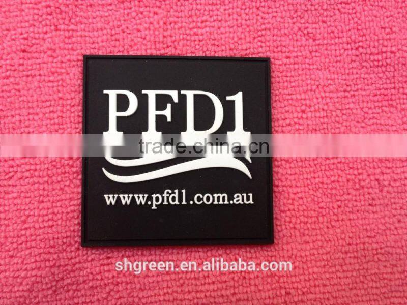 Eco-friendly silicone logo rubber patch with sewing holes for boots