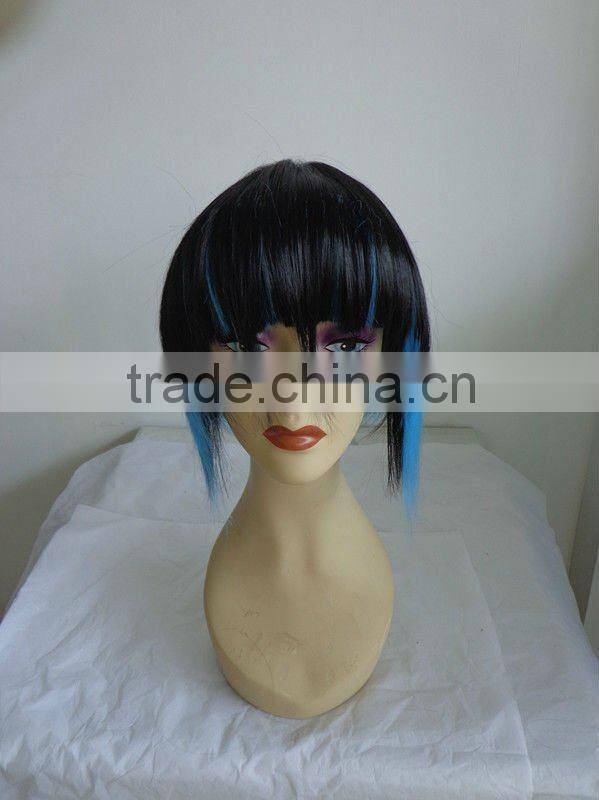 2014 new arrival women short colorful full lace synthetic Yaki wig