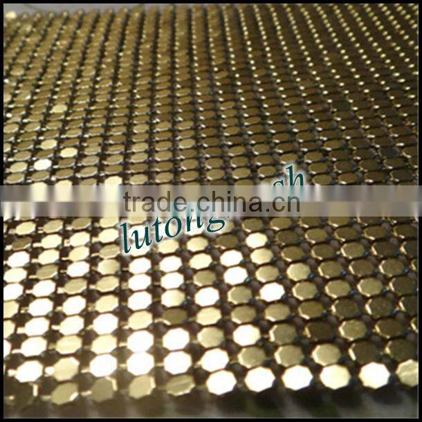 China wire mesh metallic sequin knit fabric for curtain drapery