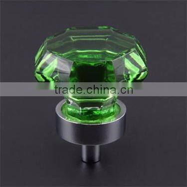 Amethyst Antique Brass Interior Drawer Glass Knob with Metal Base