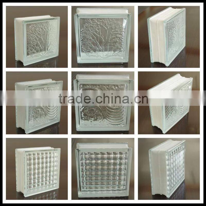 china supplier acid frosted side color glass block