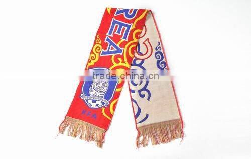 Acrylic Jacquard football fan scarf OEM welcome