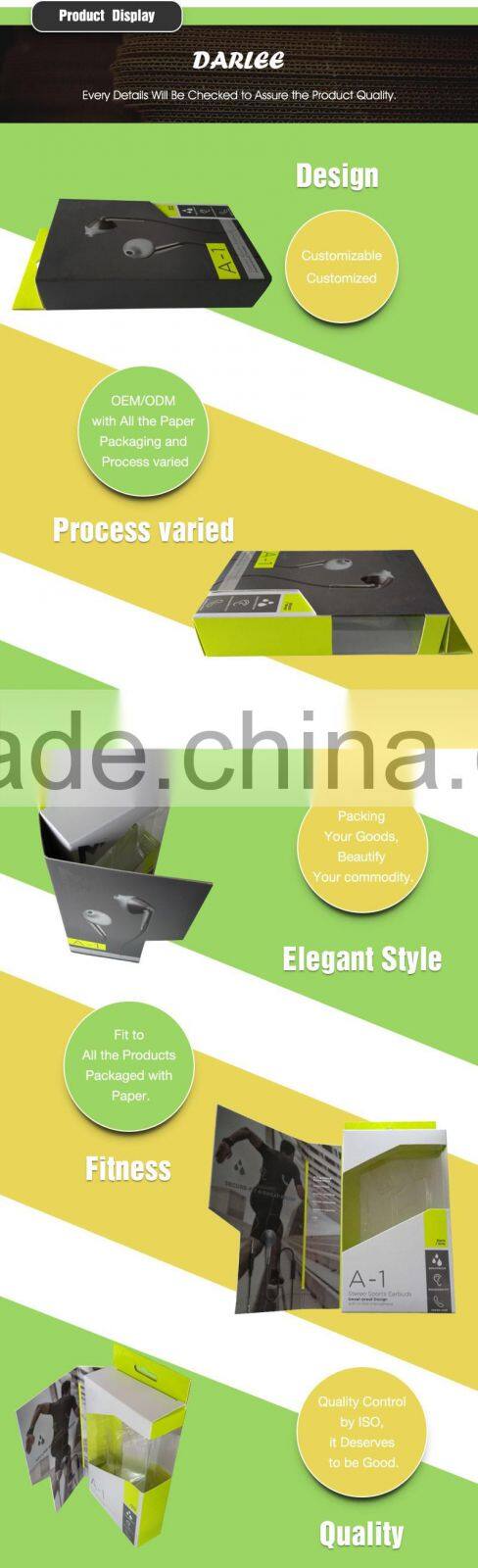 China embossing magnetic closure reusable paper earphone packaging box