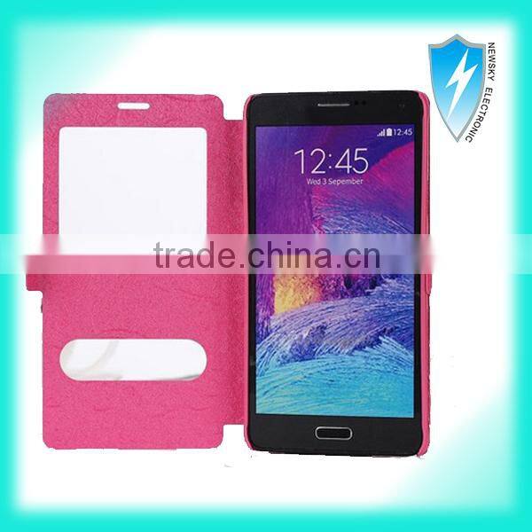 Dual Window View Sleep/Wake Flip Cover Open Window leather case for Samsung Galaxy Note 3
