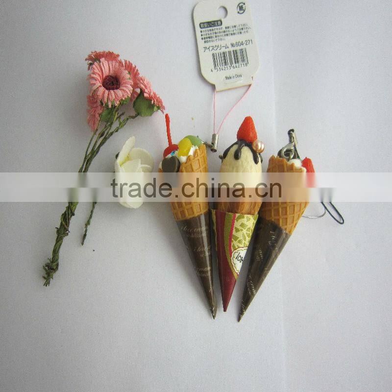 Realistic Ice Cream Key Chain With Cherry