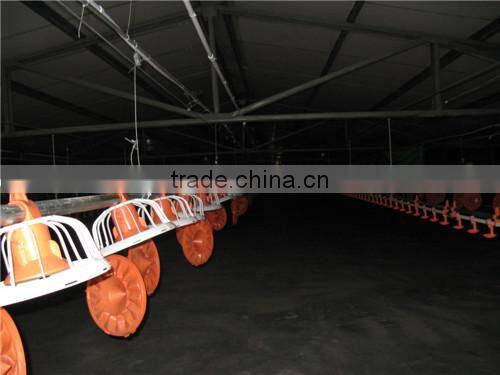 Automatic poultry broiler pan feeding system