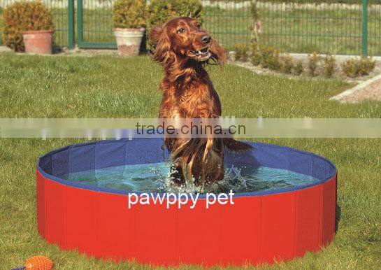 Green Portable Foldable Dog Swimming Pool Deluxe