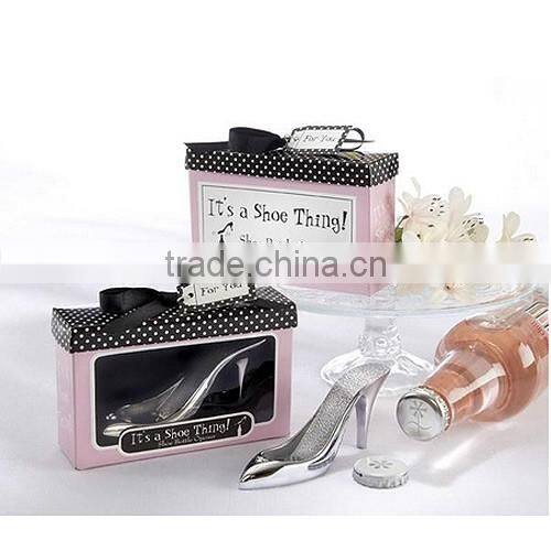 creative fashion high heels shaped wine bottle plugger
