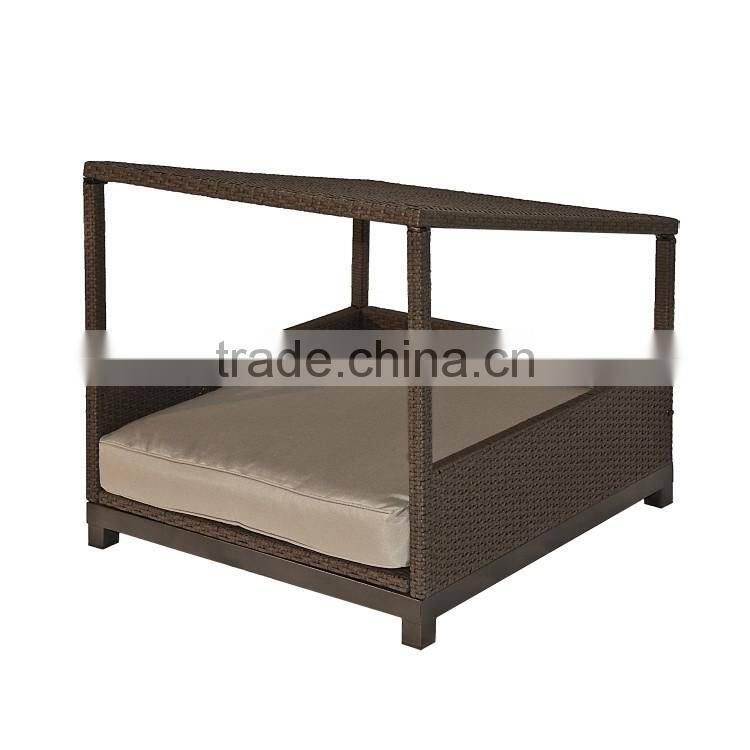 Latest dog pet products outdoor waterproof wicker luxury large bed for dog