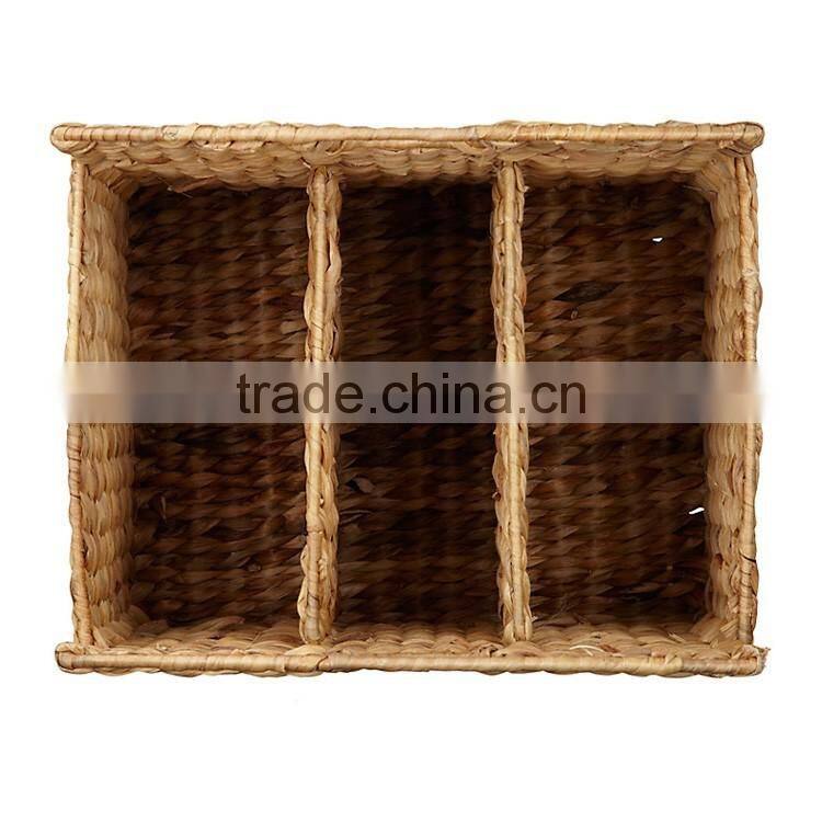 Water hyacinth woven basket with dividers trunk shaped magazine holder