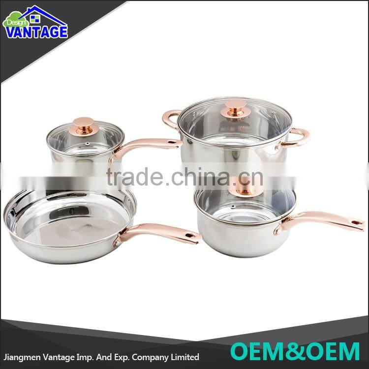 Cheap wholesale stainless steel cookware 7pcs Stainless steel cookware set