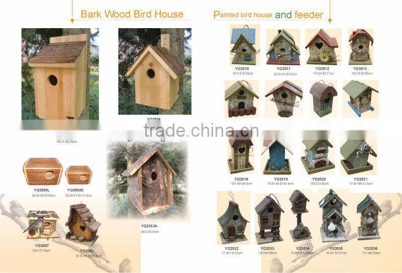 painted bird house and feeder