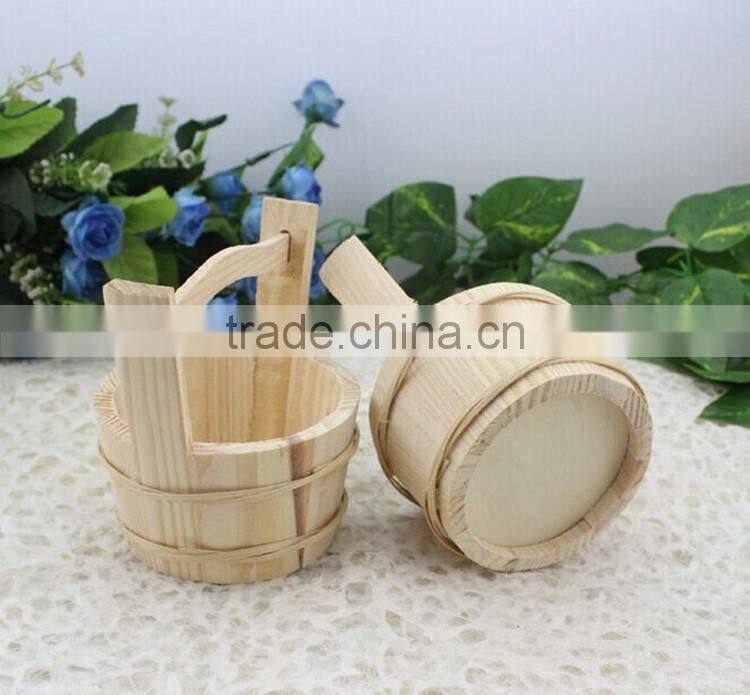 custom made small wooden rice bucket