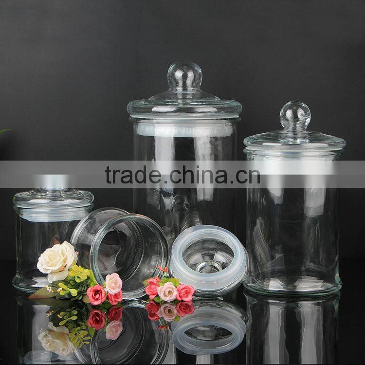 Alibaba express wholesale Clear Smooth Wholesale glass cookie jar