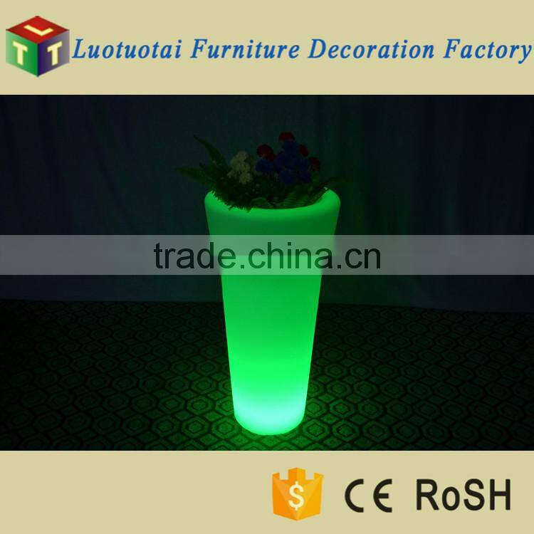 Modern round shape high LED flower pot/LED planter with 16 color changing for outdoor