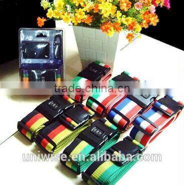 cheap high quality & luggage belt with lock buckle