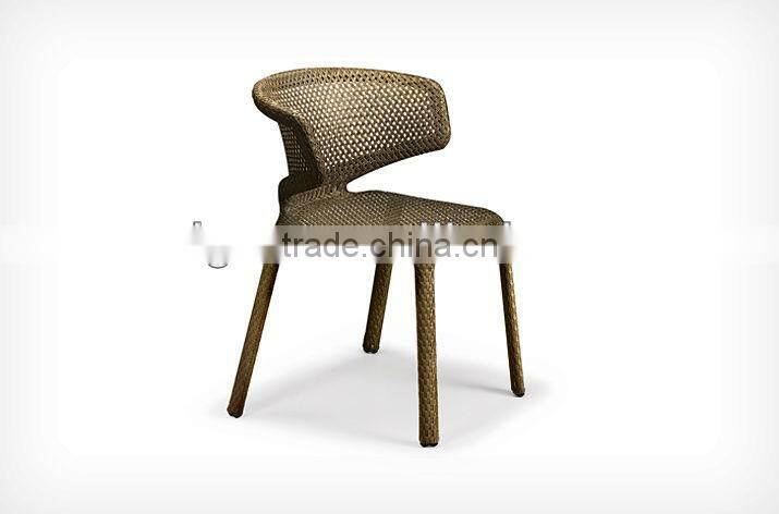 2017 Trade Assurance New Design famous modern restaurant used synthetic rattan all weather single dining chair