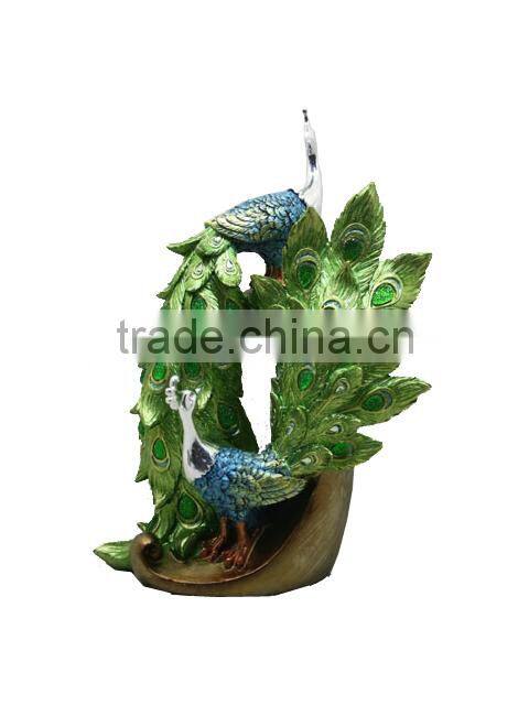 polyresin blue peacock home decorations gifts