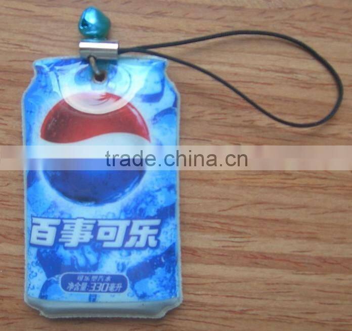 Custom logo soft mobile phone PVC pendant