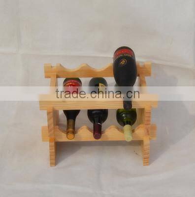 The fashion of wine rack with solid wood