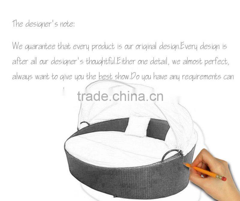 rattan furniture round lounge rattan daybed with shade cover