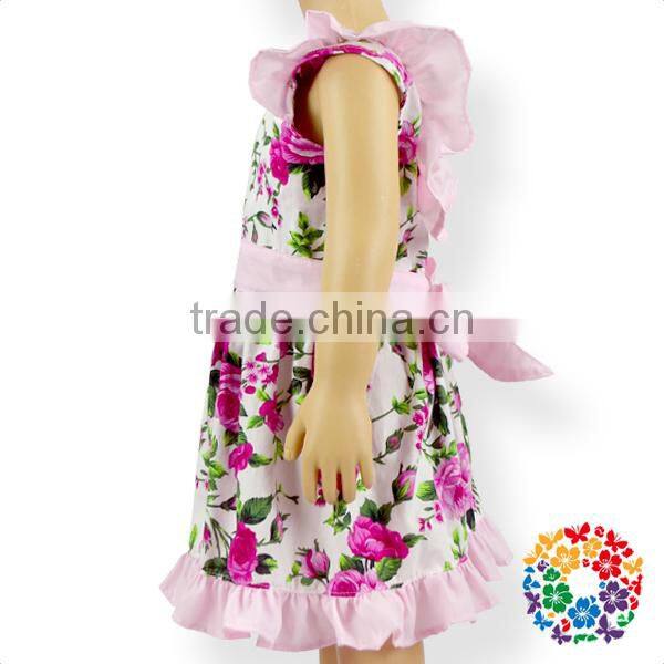 fashion summer floral baby girls flutter sleeve dress