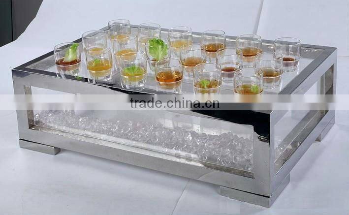 LED lighting juice ice tray buffet display