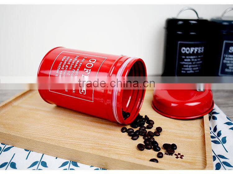 New Stylish Glossy Metal Sealed Coffee Tea Sugar Tin Canister