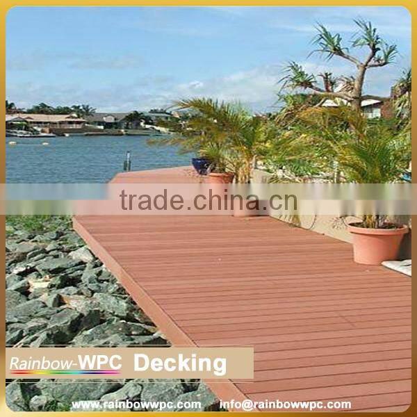 Size 140*25 mm Printed Wood Grain WPC Decking, PE Decking