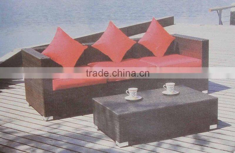 Moder PE wicker sectional sofa rattan sofa with canopy