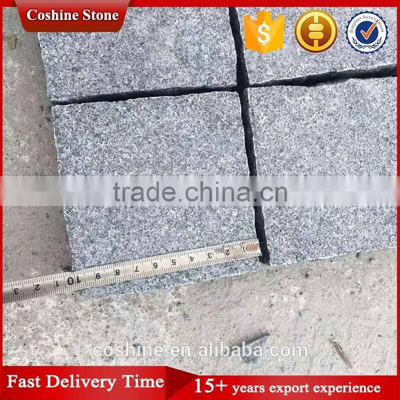 Six natural surface finished padang dark grey g654 granite cubestone