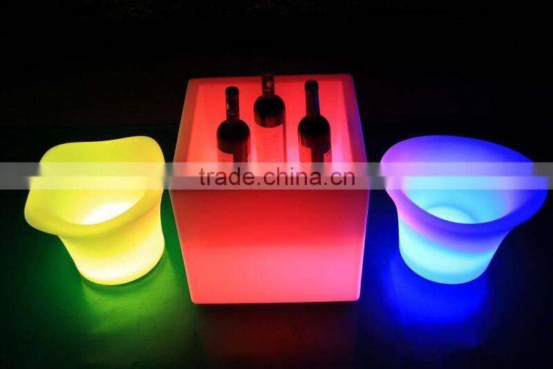 Rechargeable night club table ktv bar chair led wine cubic tank