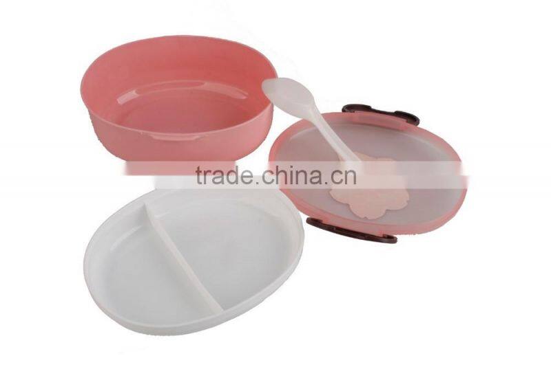 Food Grade Double-layer Ellips Plastic Lunch Box