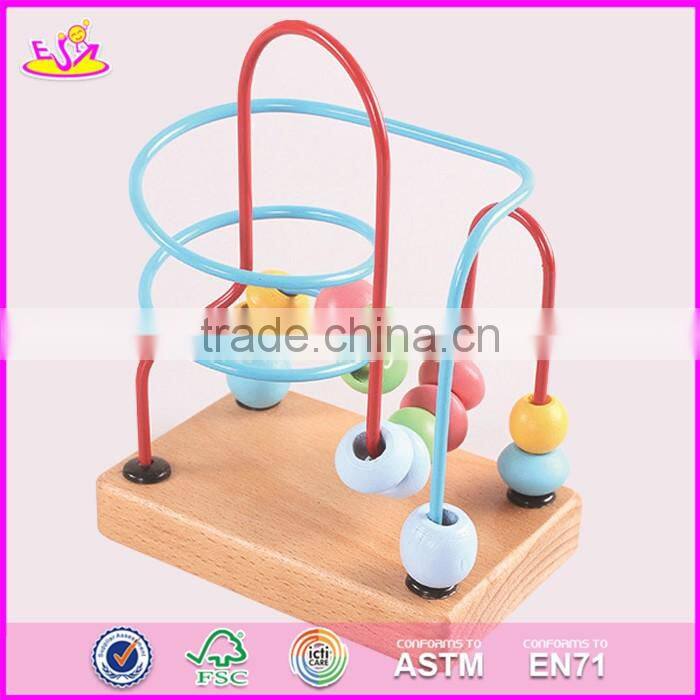 2017 new design educational kids play wooden toy bead maze W11B135
