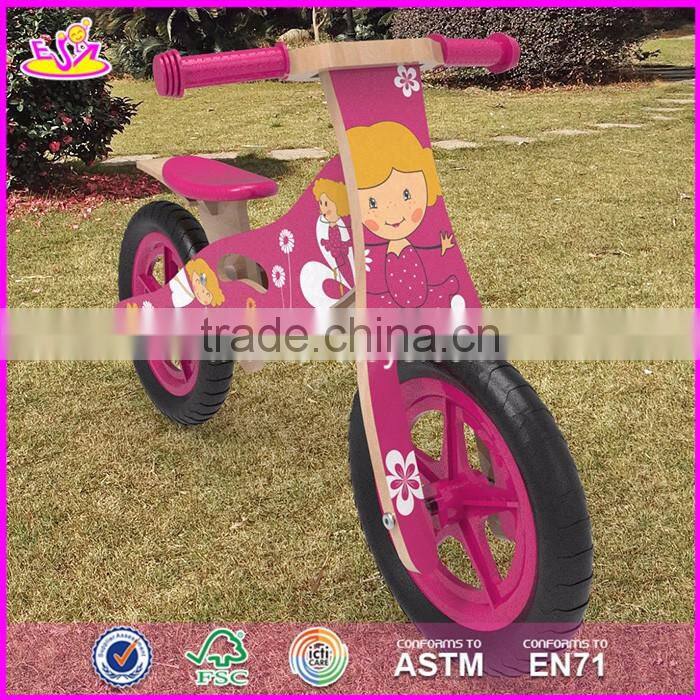 2017 New design original work wooden girls balance bike for toddlers W16C173